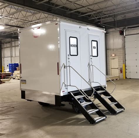 Call Us: 724-972-6590. Looking for portable restroom trailers for sale? We manufacture in the USA diverse portable restroom and shower trailers that are durable, elegant, and easy to use for the professional restroom operator. Lang Specialty Trailers has you covered. 